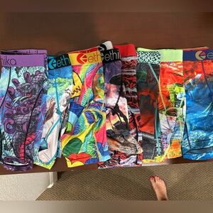 8 pairs - gently used Ethika underwear size youth 10/12 large
